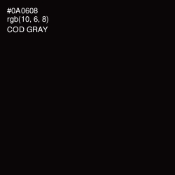 #0A0608 - Cod Gray Color Image